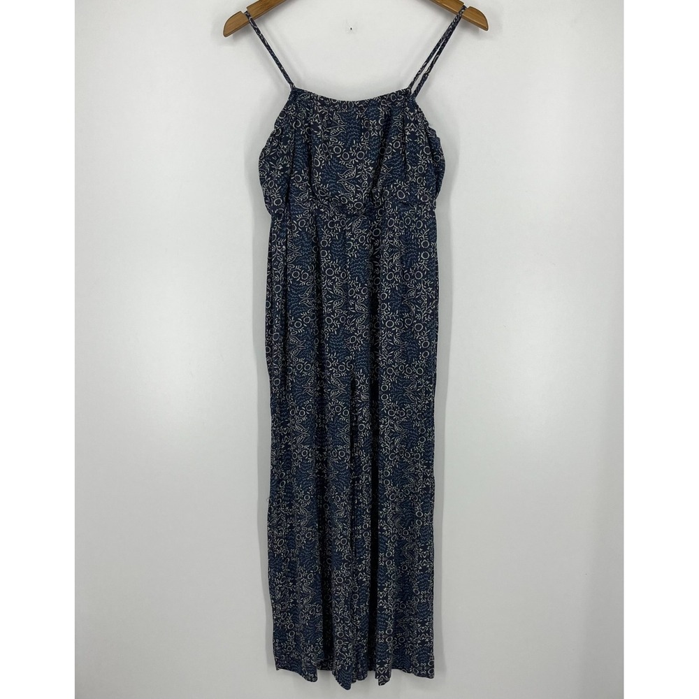 Millibon USA Jumpsuit Women's Size S Blue Floral Geometric Print Strap Tank